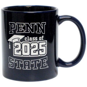 navy ceramic mug with Penn State Class of 2025